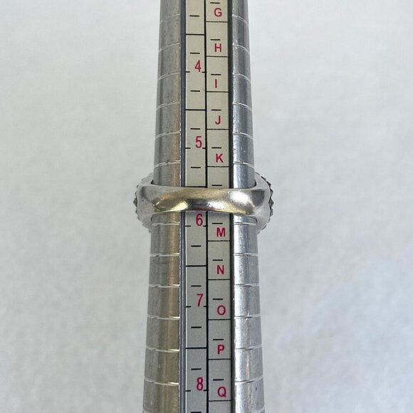 Sterling Silver 925A Rectangular Smoky Quartz & Marcasite Heart Ring Sz 5.75 - Picture 10 of 16